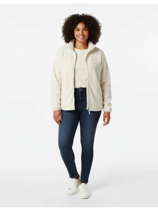 The North Face White Fleece Zip Up Size XXL