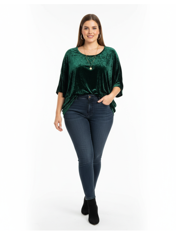 Cut Loose Emerald Green Velvet Top Size 2X
