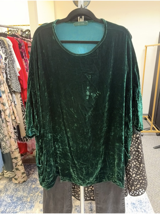 Cut Loose Emerald Green Velvet Top Size 2X