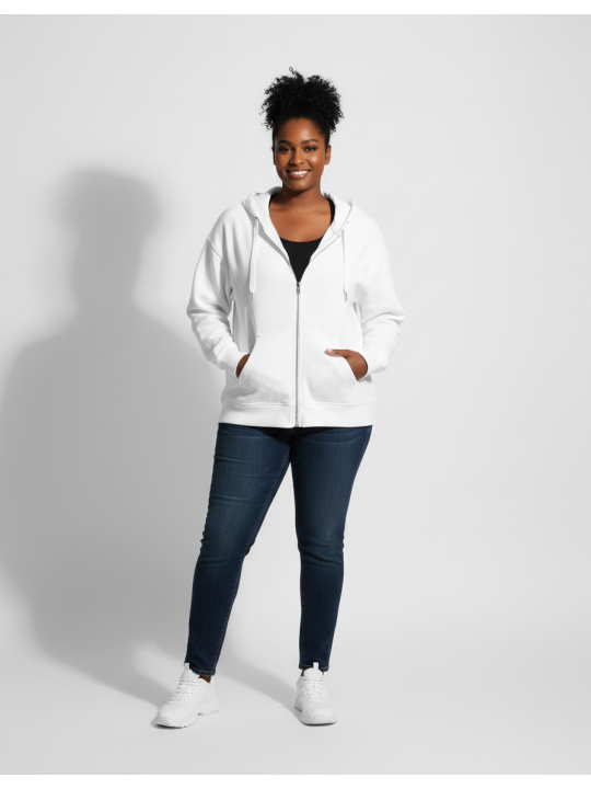 Calvin Klein White Zip Up Hoodie Size XXL