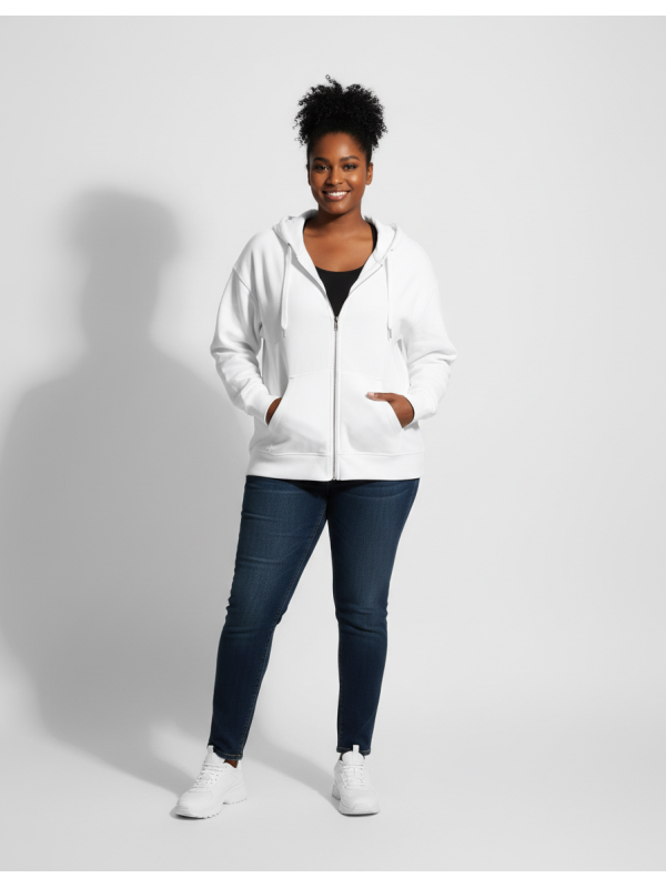 Calvin Klein White Zip Up Hoodie Size XXL