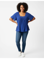 Bobeau Blue Blouse Size L