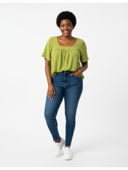 Bobeau Green Blouse Size L