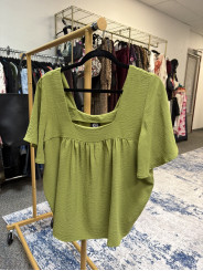 Bobeau Green Blouse Size L