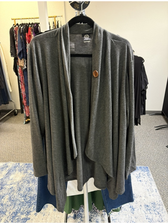 Bobeau Gray Flowy Cardigan Size 3X