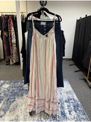 Torrid White/Pink Stripe Maxi Dress Size 3 (22/24)