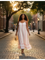 Torrid White/Pink Stripe Maxi Dress Size 3 (22/24)