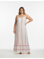 Torrid White/Pink Stripe Maxi Dress Size 3 (22/24)
