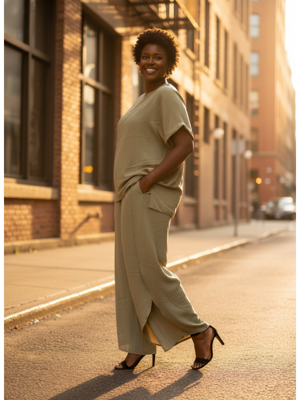 INSPIRE CHIC Green Pant Set Size XXL