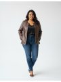 Dana Buchman Snake Skin Pattern Brown Jacket Size 0X