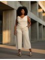 Adrianna Papell Beige Soft Cotton Palazzo Pant Size XL