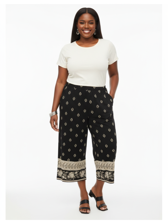 J. Jill Black Cropped Cotton Pant Size 1X
