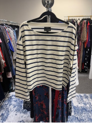 J. CREW Stripe Cropped Fit Blouse Size XXL