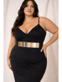 Eloquii Black Waist Belt w/Gold Front Size 22/24