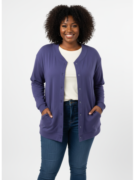 Anthony Richards Purple Button Up Sweater Size 3X