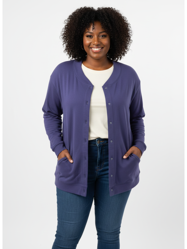 Anthony Richards Purple Button Up Sweater Size 3X