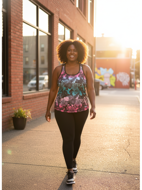 AND1 Teal/Pink Active Tank Top Size 1X