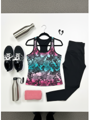 AND1 Teal/Pink Active Tank Top Size 1X