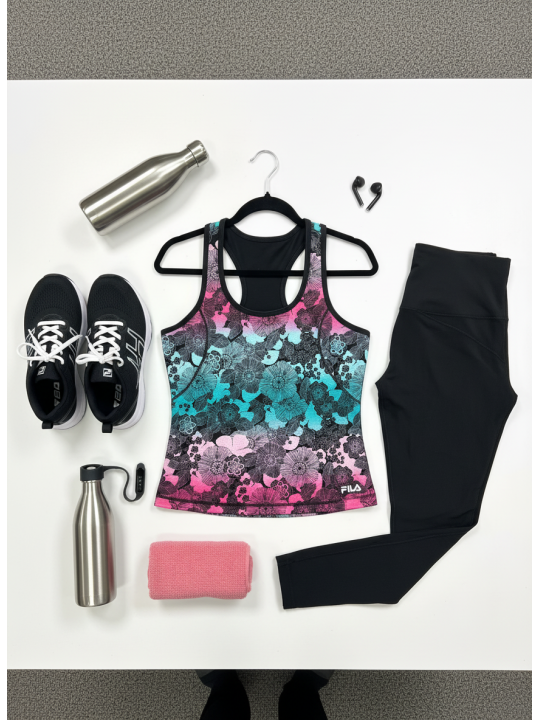 AND1 Teal/Pink Active Tank Top Size 1X