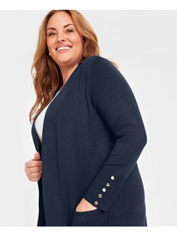 JM Collection  Flyaway Cardigan Sweater Size 4X - Black