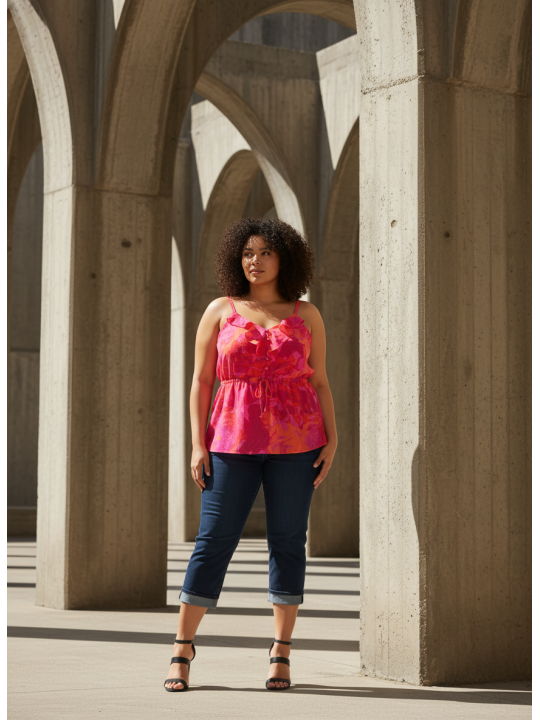 TORRID Pink/Orange Tank Size 1 (14/16) NWT