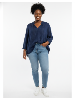 Old Navy Blue Striped Blouse Size XXL