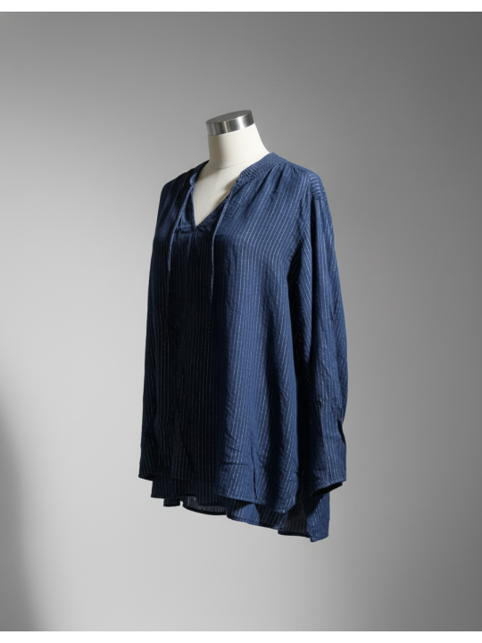 Old Navy Blue Striped Blouse Size XXL