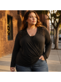 Almost Famous Black Keyhole Top Size 1X