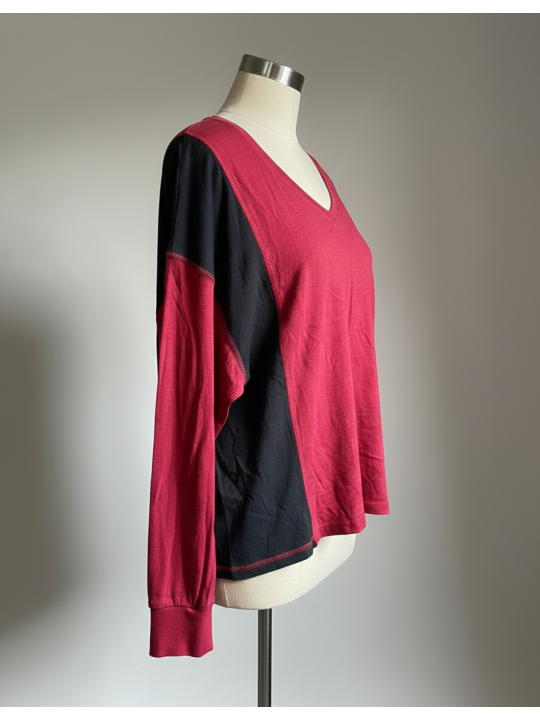TORRID Red/Black Long Sleeve Top Size 0 (12)