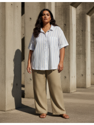 AVA & VIV Striped Button Up Size 2X NWT