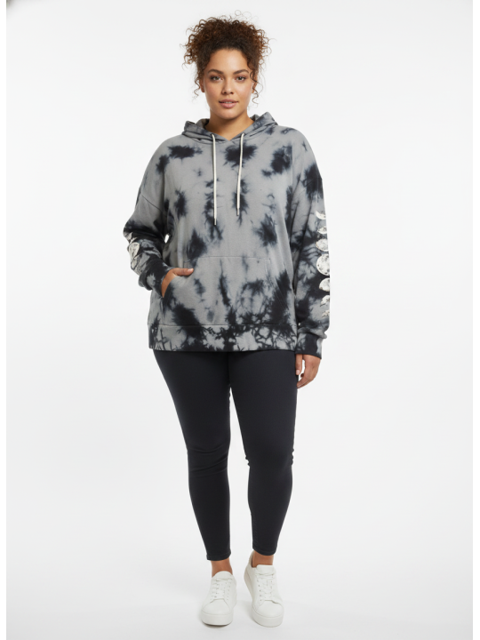 HOTTOPIC Gray Tie Dye Hoodie Size 0 NWT