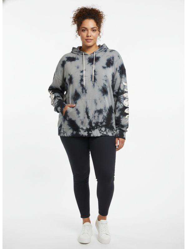 HOTTOPIC Gray Tie Dye Hoodie Size 0 NWT