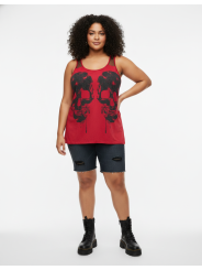 HOTTOPIC Red Glitter Skull Tank Size 1 NWT