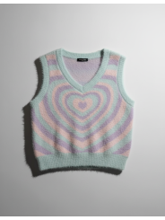 HOTTOPIC Colorful Fuzzy Vest Size 0 NWT