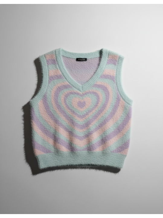 HOTTOPIC Colorful Fuzzy Vest Size 0 NWT