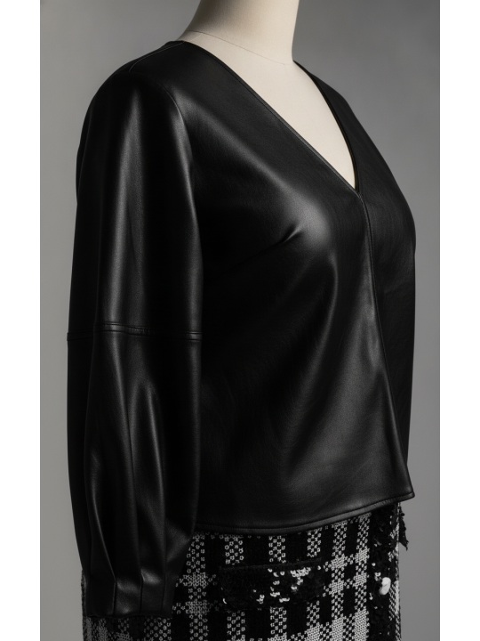 ELOQUII Faux Leather Top Size 16 NWT