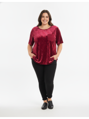 EVRI Pink Crush Velvet Top Size 3X