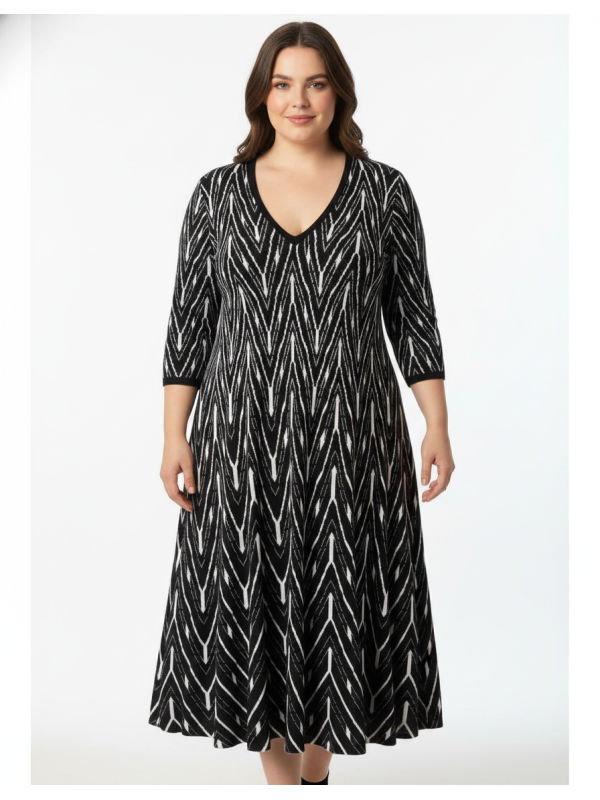 Lane Bryant Blk/Wht Knit Dress Size 22/24