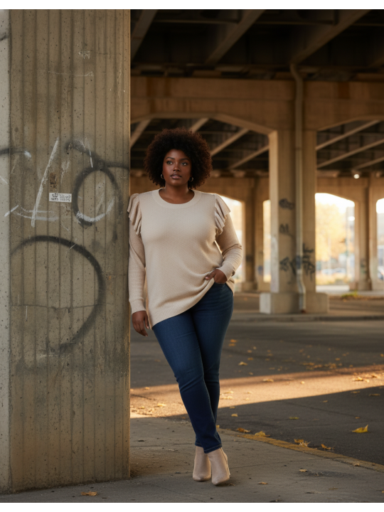 Lane Bryant Beige Knit Sweater Size 22/24