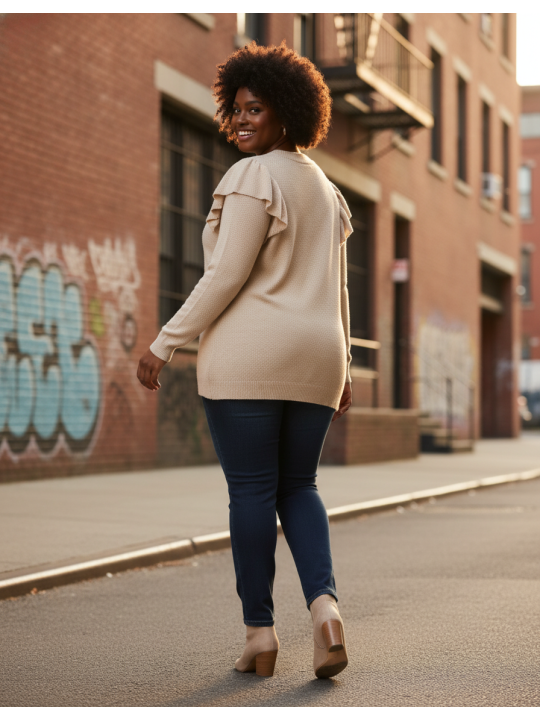 Lane Bryant Beige Knit Sweater Size 22/24