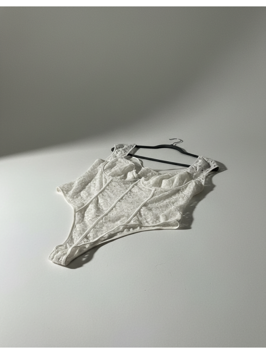 White Lace Body Suit Size 4X