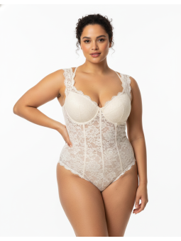 White Lace Body Suit Size 4X