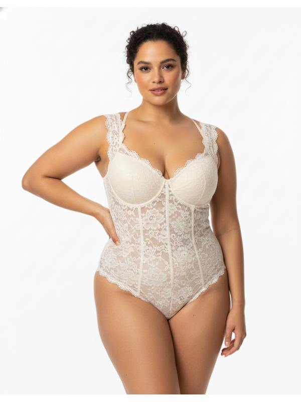 White Lace Body Suit Size 4X