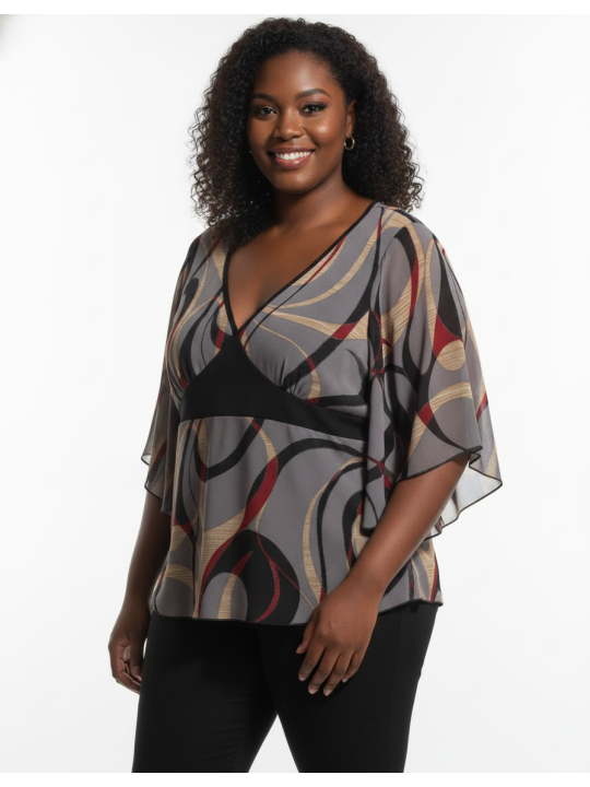 Teenie Weenie Patterned Blouse Size 3X