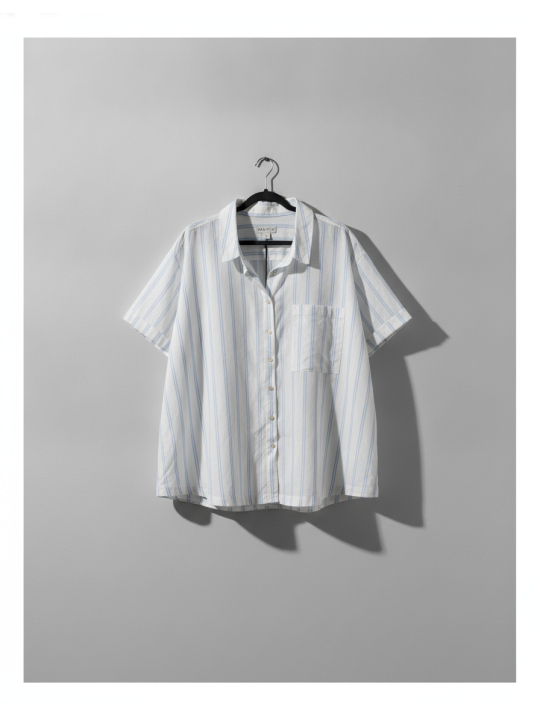 AVA & VIV Blue/Wht Button Up Size 3X NWT
