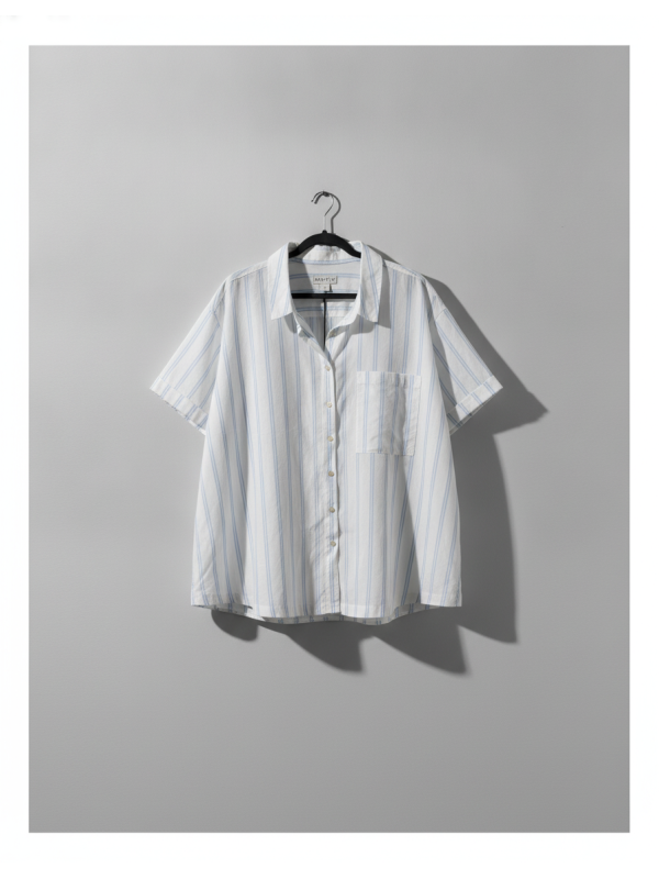 AVA & VIV Blue/Wht Button Up Size 3X NWT
