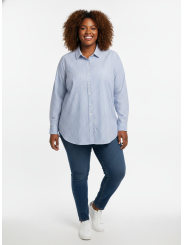 TORRID Blue/Wht Striped Button Up Size 3 (22/24)