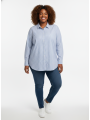 TORRID Blue/Wht Striped Button Up Size 3 (22/24)