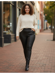 AVA & VIV Black Pleather Leggings Size 4X