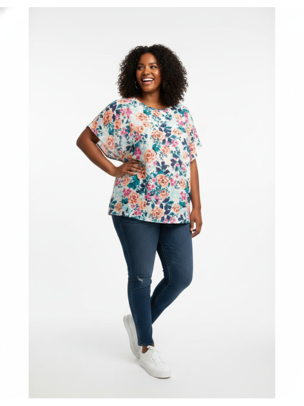 TORRID Floral Sheer Blouse Size 3 (22/24)